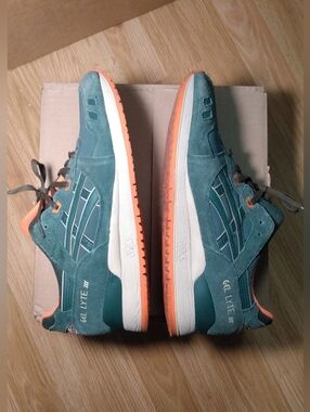 ASICS Forest Green Orange GEL Lyte III 3 Sneakers Shoes - Men's 12